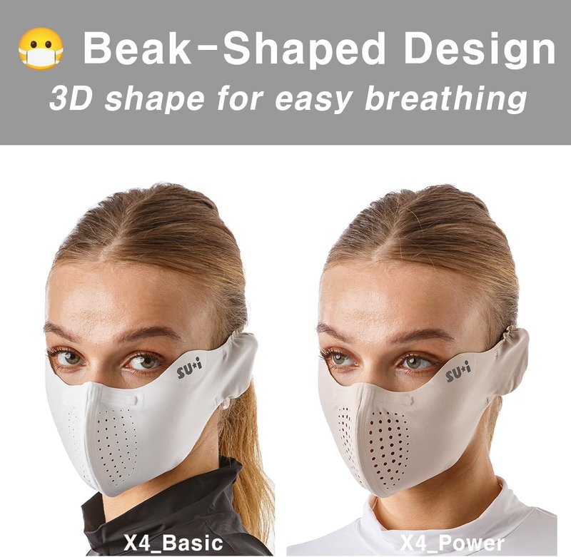 X-Series X4 Flex Aqua-X UV Cooling Face Mask - Ear Cover & Nose Wire for Golf, Running & Outdoor Sports