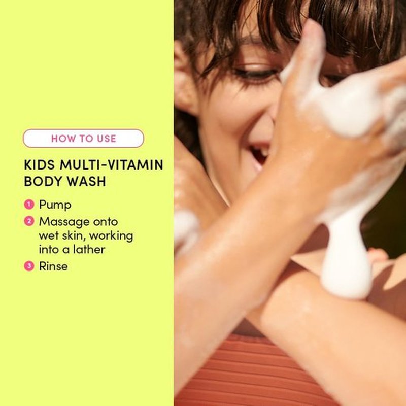 Evereden Multi-Vitamin Kids Body Wash (12.7 fl.oz., Fresh Pomelo): Gentle Kids Body Wash Sensitive Skin Nourishment & Hydration Formula | Clean Non-Toxic Body Wash for Kids |