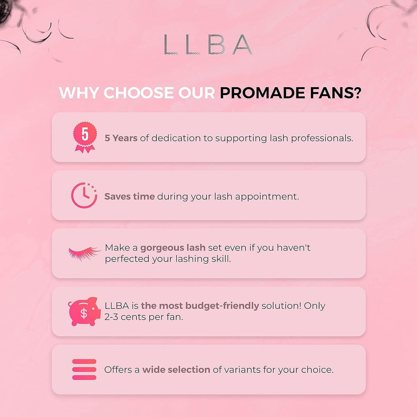 LLBA Promade Mix 1500 Fans | Handmade Volume Eyelashes | Multi Selections From 5D To 12D | C CC D Curl | Thickness 0.03~0.1 mm | 9-18mm Length | Long Lasting | Easy Application 12D 0.03 D 9-14mm