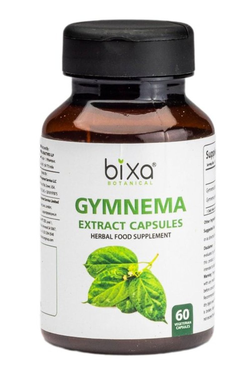bixa BOTANICAL Ayurvedic Natural Herbal Supplement Gymnema Extract 25% Gymnemic (Gudmar, Shardunika) | Digestive Stimulant | Natural Herbal Supplement | Veg Capsules 450 mg (60 Count (Pack of 1))