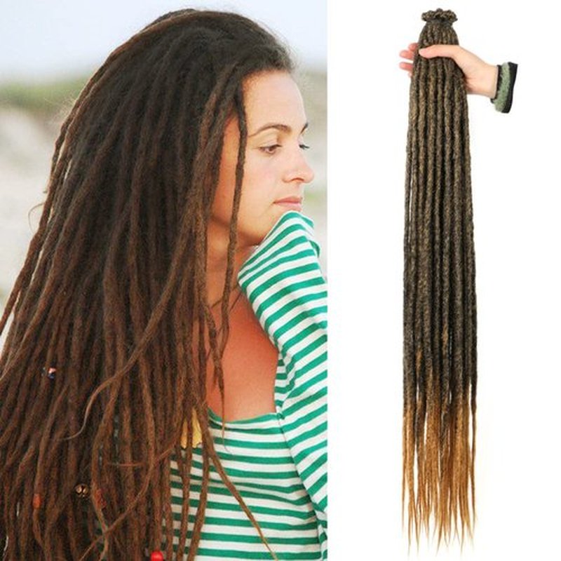 DAIRESS 36 Inch 20strands/pack Synthetic Dreadlocks Extensions Thin 0.6cm Soft Reggae Hair Hip-Hop Style Dread Extensions Long Crochet Braids For Hippie Dread locks Hair(1B-27,20strands/pack)