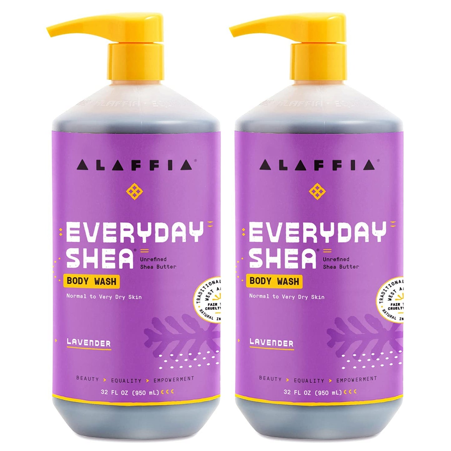 Alaffia Everyday Shea Body Wash, Naturally Helps Moisturize and Cleanse Without Stripping Natural Oils with Fair Trade Shea Butter, Neem, and Coconut Oil Vanilla Mint 32 fl oz - 2 Pack