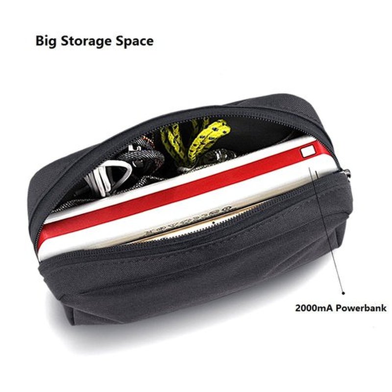 ERCRYSTO Universal Electronics/Accessories Soft Carrying Case Bag, Durable & Light-Weight,Suitable for Out-Going, Business, Travel and Cosmetics Kit (Small+Big-Black)