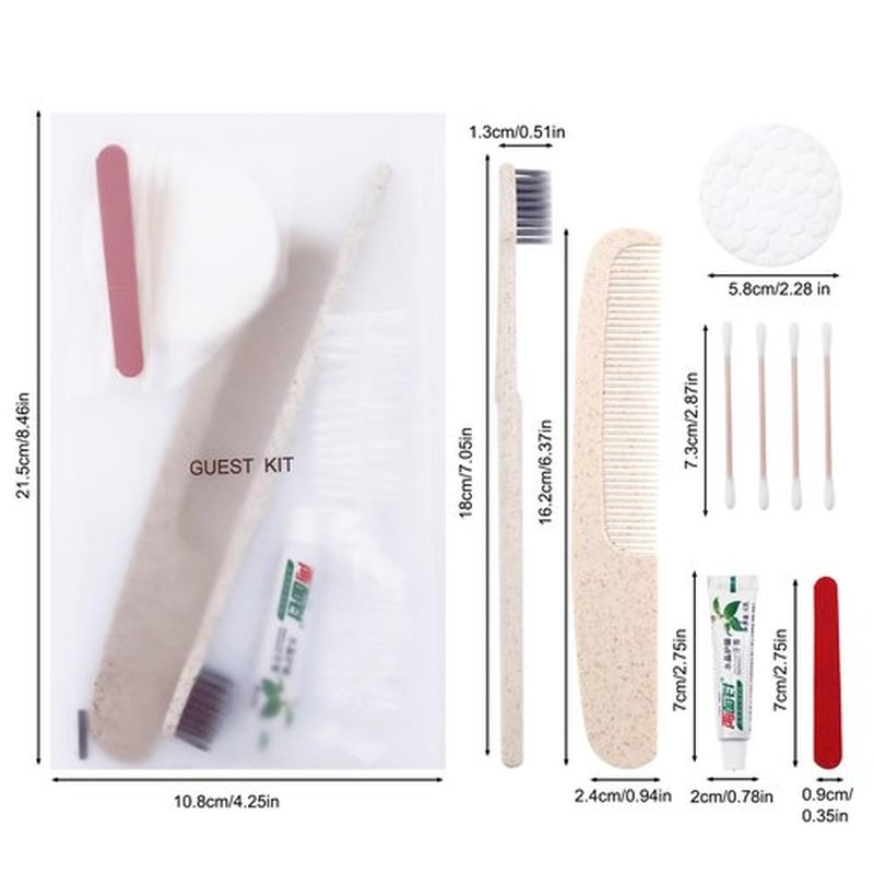 Hygiene Kit, Hygiene Kit Bulk, Travel Hygiene Kit With Toothbrush, Toothpaste, Care Package, Comb, Shower Cap, Individually Packed, Suitable For Hotel, Home, Camping, Travel (50-PACK)