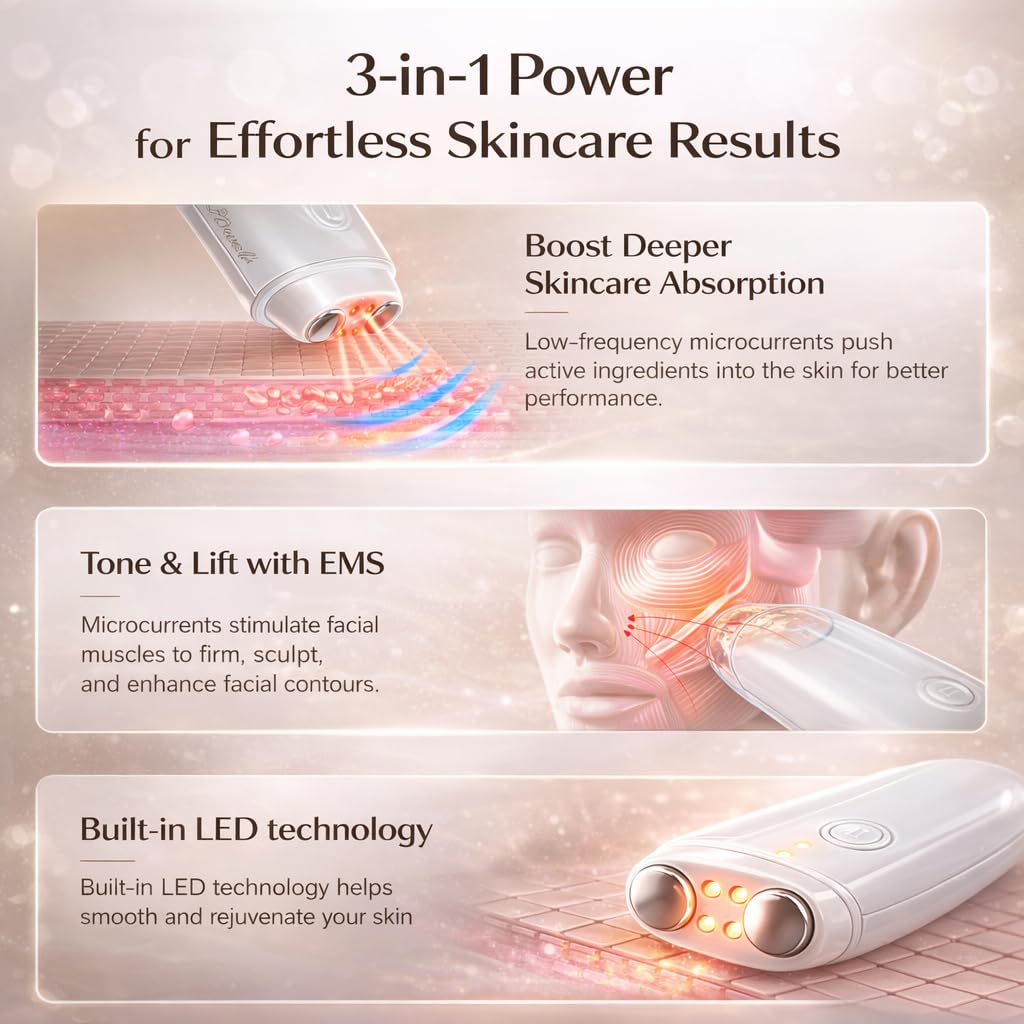 Aphrona Galvanic Spa - Facial Toning Device - Micro-Current Gua Sha face Tone Device - Skin Firming - FDA Cleared Facial Massager