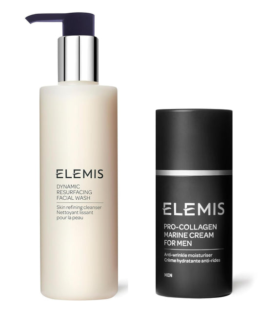 ELEMIS Dynamic Resurfacing Facial Wash and Pro-Collagen Marine Cream for Men