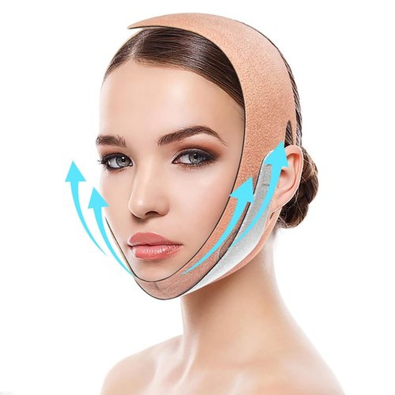 Double Chin Strap, FERNIDA V Line Chin Strap Lifting Mask Reusable Face Strap for Women and Men, Orange