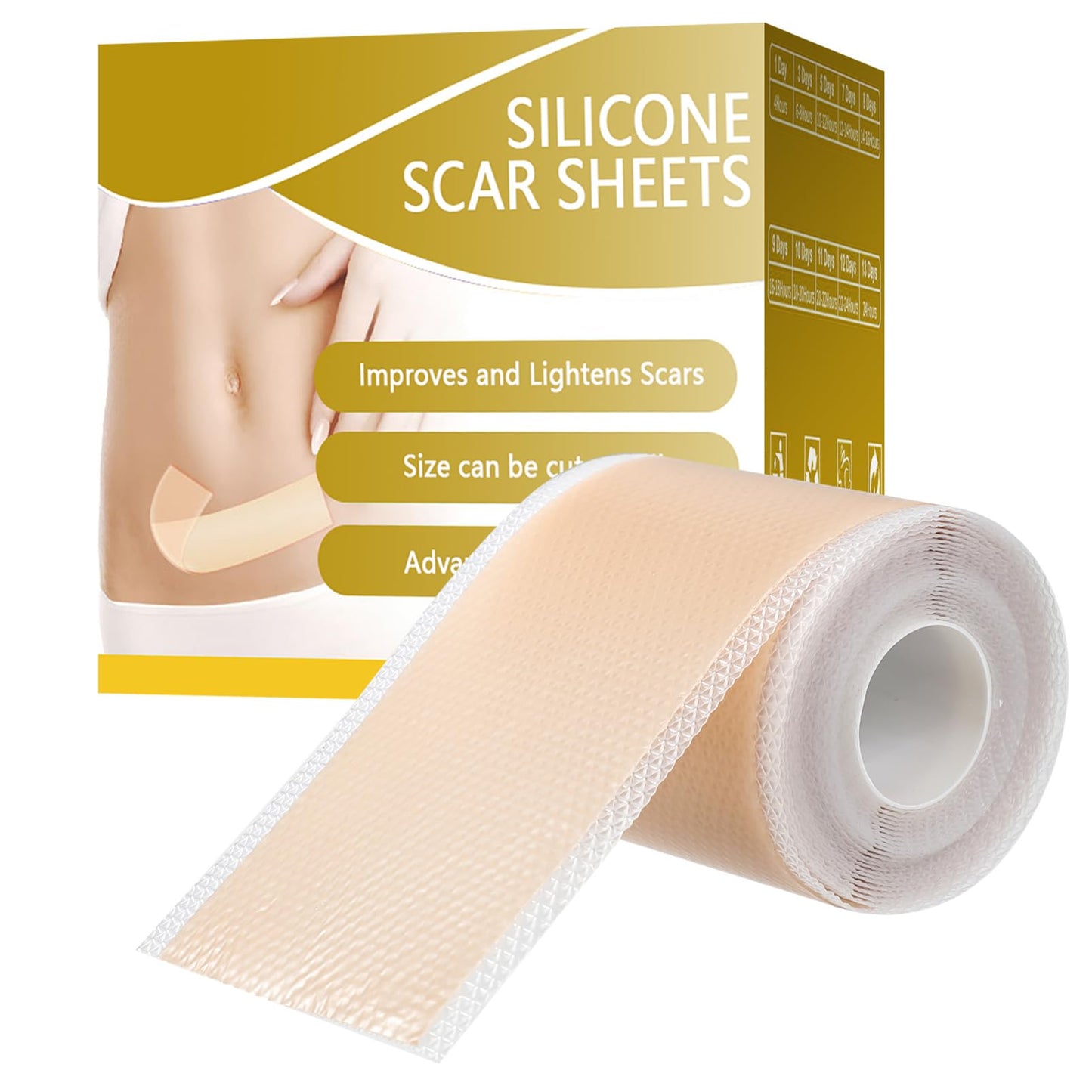 Silicone Scar Sheets, Scar Tape for Surgical 2inch X 118inch Silicone Skin Patches for C-Section Keloid Bump and Acne Scars Removal Treatment