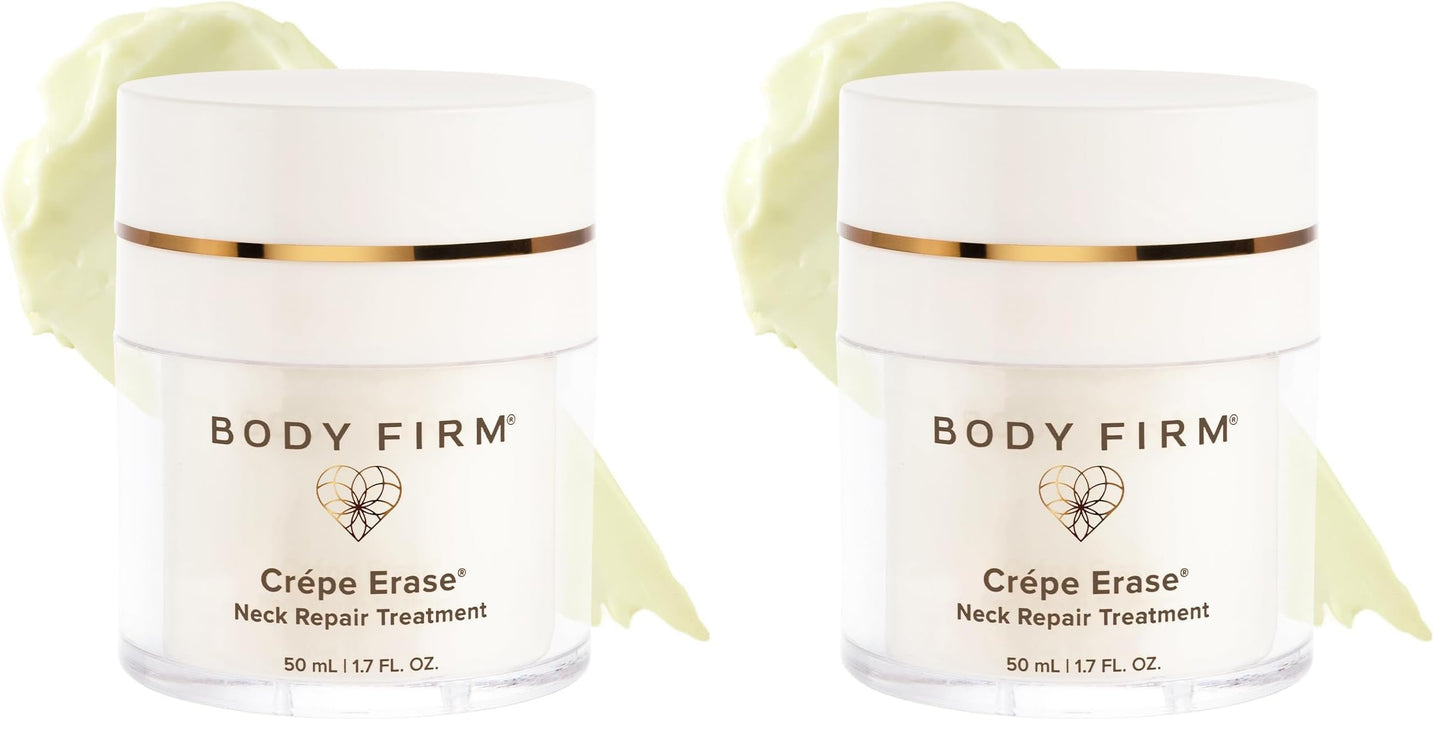 BODY FIRM Crepe Erase Neck Repair Treatment,Anti Aging Retinol Cream with Peptides,Shea Butter,Vitamin E,Squalane Oil,Wrinkle Cream for Crepey Skin Care and Firming Elasticity,1.7 FL Oz,(Pack of 2)