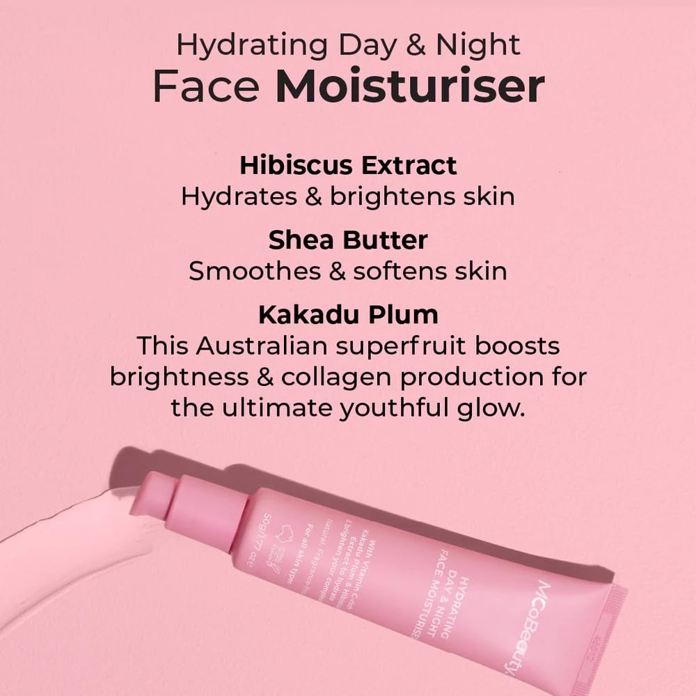 MCoBeauty - Hydrating Day and Night Face Moisturizer - Skin Feels Plumper, Firmer and Brighter - Hyaluronic Acid, Vitamin C and More - Vegan, Cruelty Free Skin Care - Gifts for Women