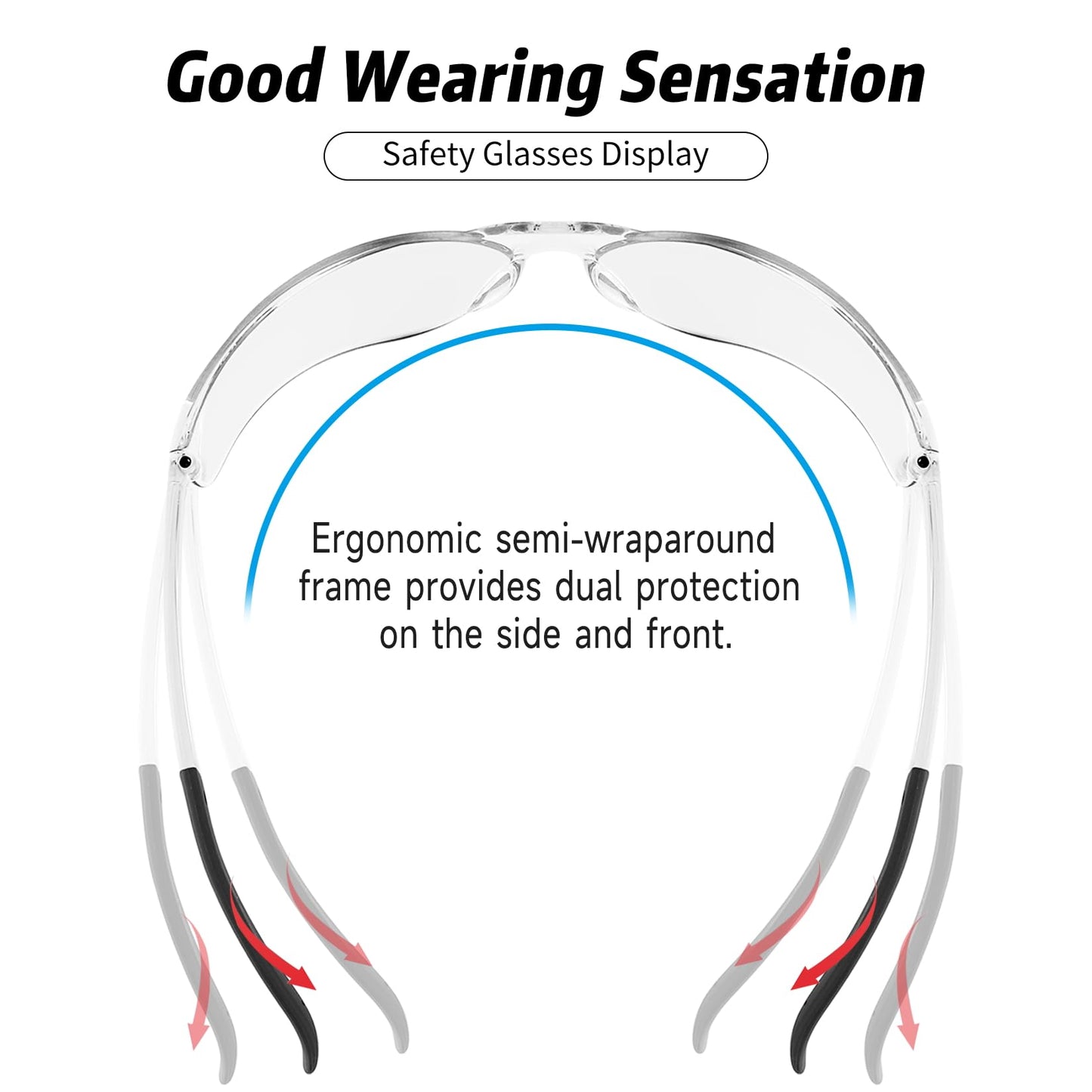 Salfboy Clear Safety Glasses for Men and Women Eye Protection Bulk Protective Eyewear ANSI Z87.1 Scratch-Resistant Lens