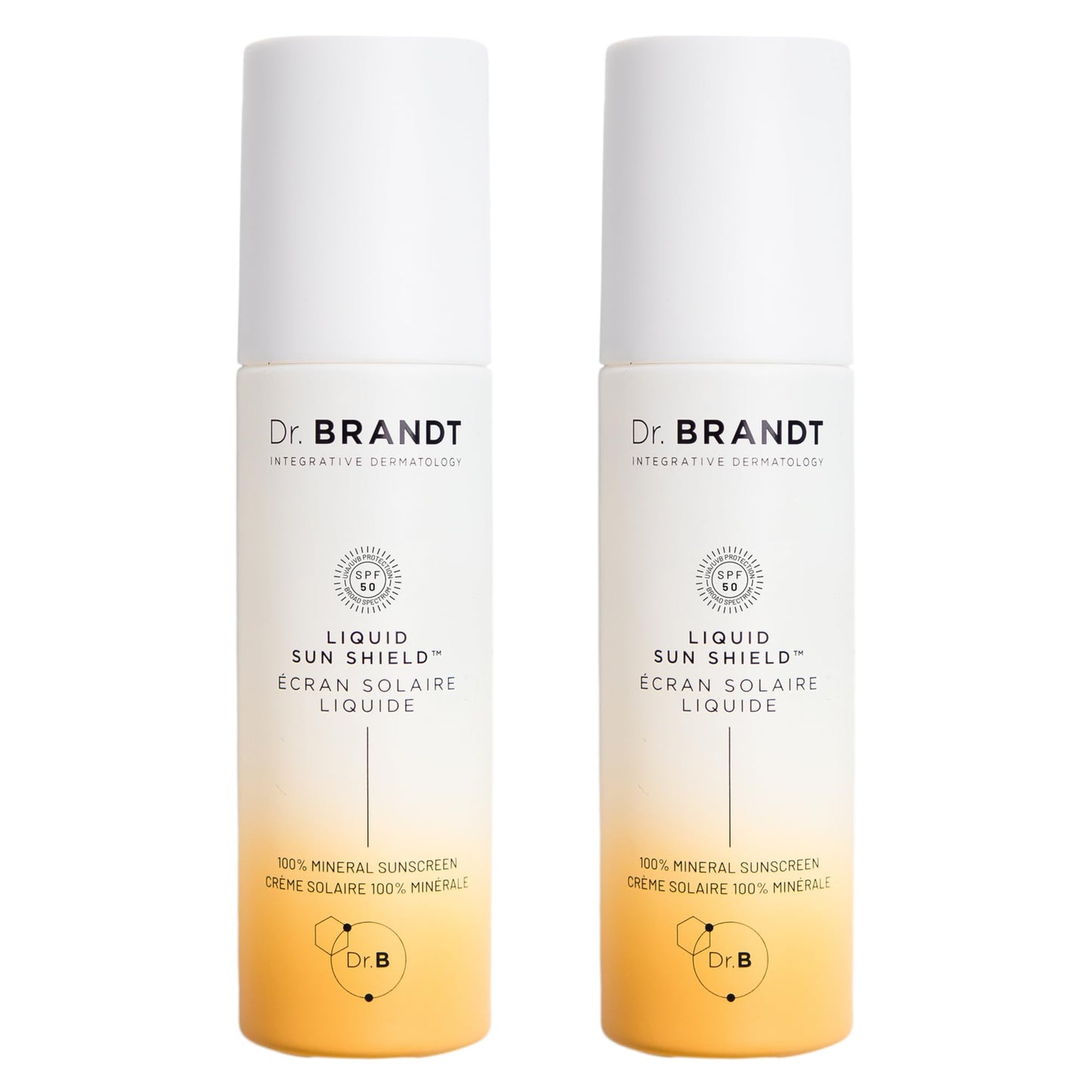 Dr. Brandt Bright This Way Liquid Sun Shield - 100% Mineral SPF 50 Sunscreen - Lightweight Lotion with Invisible Finish - 1.7 fl oz, Pack of 2