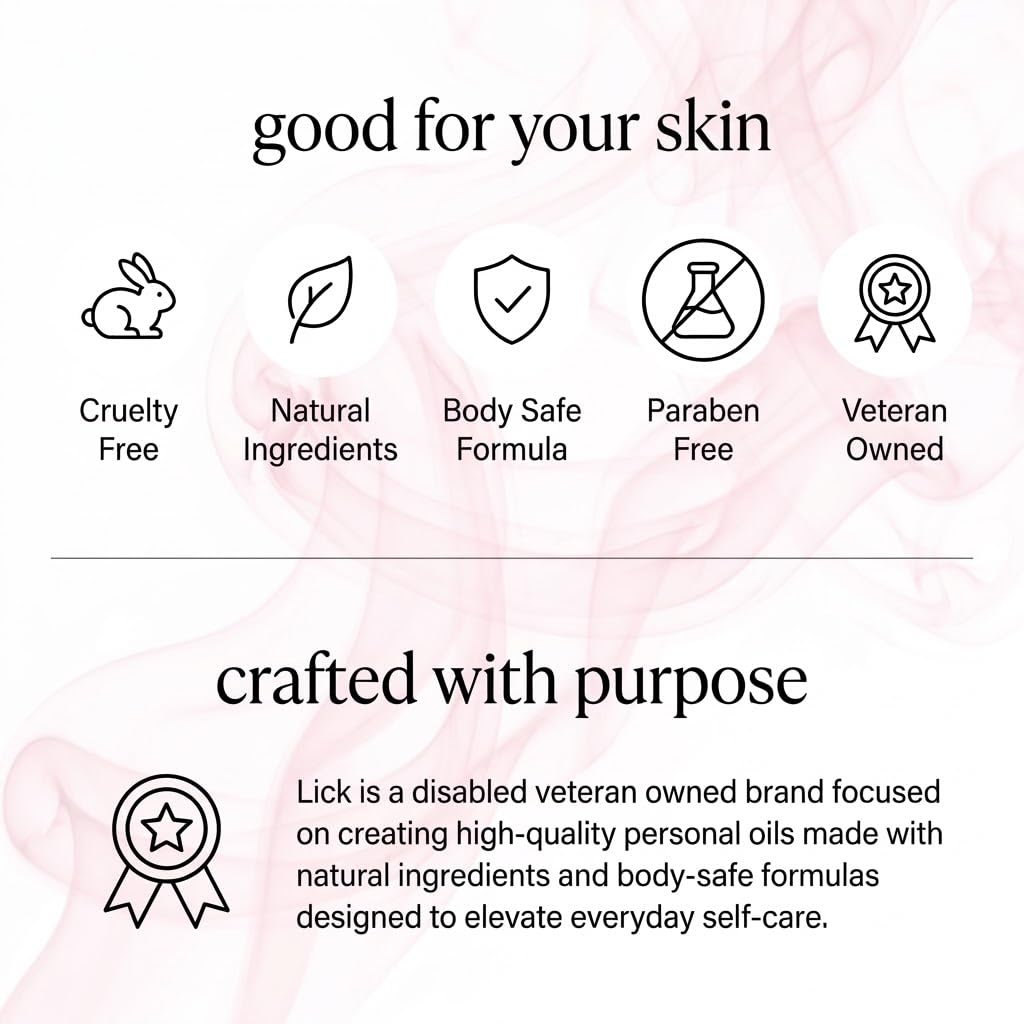 LICK Lavender Floral Scented Body Oil – Lightweight Daily Hydration with Almond Oil & Vitamin E – 4 oz