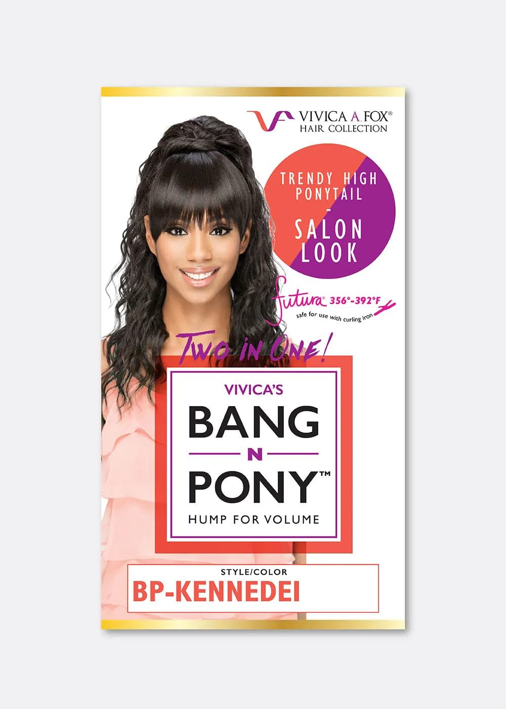 Vivica A. Fox 20 Inch Loose Layered Spiral Curl Ponytail with Dome Top and Fringed Bang New Futura Synthetic Hair - BP-KENNEDEI (FS1B/33)