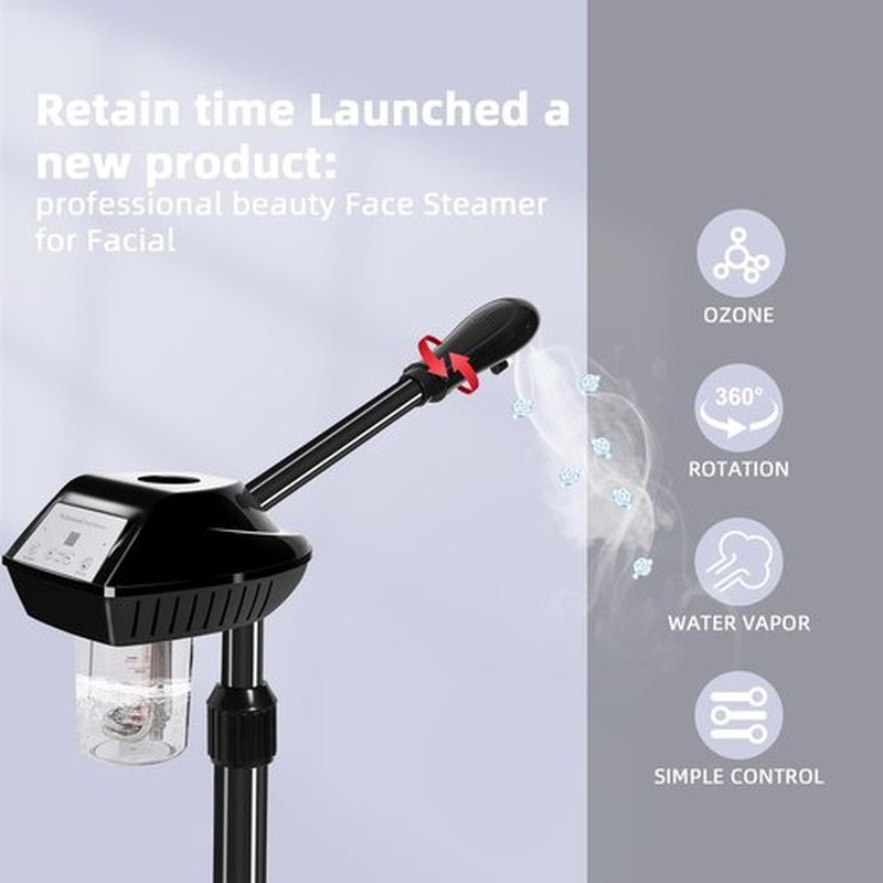Face Steamer on Wheel,Professional Steamer for Facial,Ozone Face Steamer for Salon or at Home Use