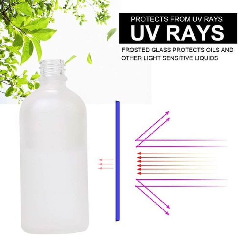Empty Frosted Glass Spray Bottle 3.4oz, Perfume Atomizer, Fine Mist Spray (2 PACK)