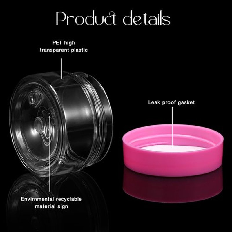 Patelai 4 Pieces Round Clear Wide-mouth Leak Proof Plastic Container Jars with Lids for Travel Storage Makeup Beauty Products Face Creams Oils Salves Ointments DIY Making or Others (Pink,1 Ounce)