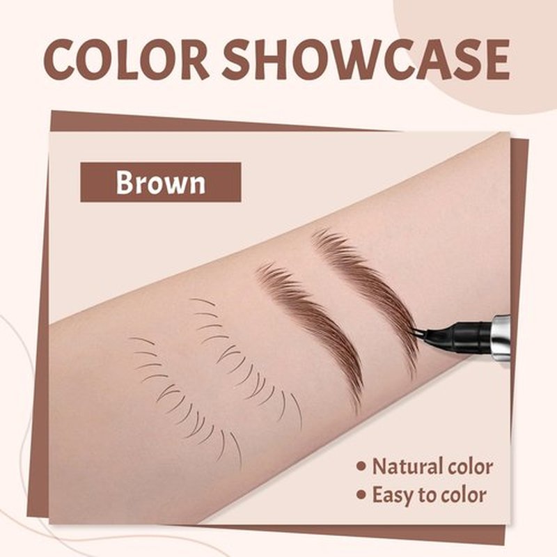 HOSAILY Curved Eyebrow Pen, 2 in 1 Waterproof Long Lasting Eyebrow Pencil Double Tip Lower Eyelash Pencil with 30° Curved Tip, Smudge Proof Microblading Eyebrow Pen Liquid Eye Makeup, 01 Light Brown