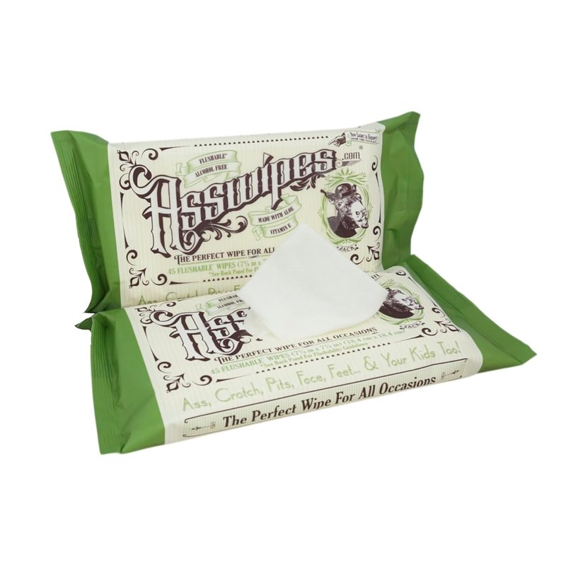 Flushable Wipes for Adults | Personal Cleansing Body & Bathroom Wipes with Aloe & Vitamin E - 2 Pack (90 Wipes)