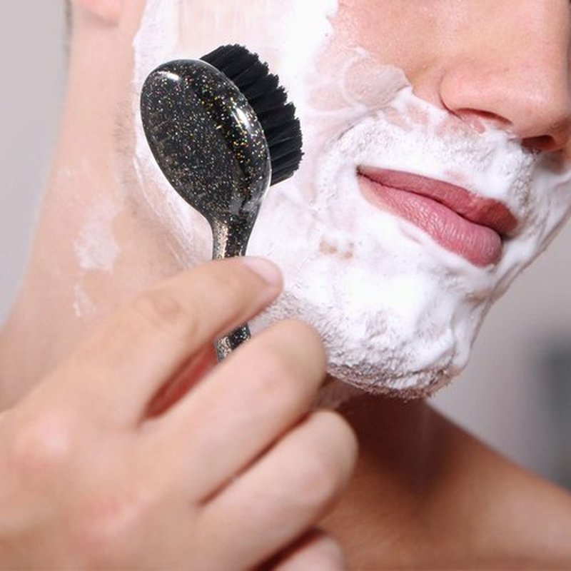 3 Pcs Large Handheld Face Scrubber, Beomeen Facial Cleansing Brush Charcoal Black Bristles Face Exfoliator Cleaner Soft Brush with Lid for Gentle Deep Cleansing and Exfoliating (Black-Glitter)