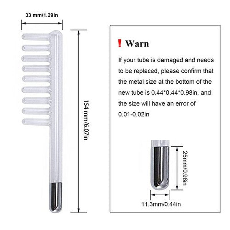 Electrode Wand Glass Tube Handheld Spare Parts for Hi Frequency Instrument Elitzia ETJX006AS (Comb)