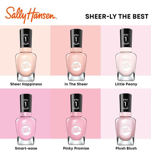 Sally Hansen Miracle Gel™, Sheer Happiness, Long Lasting, Gel-Like Formula, No UV Lamp Needed, Pink Nail Polish
