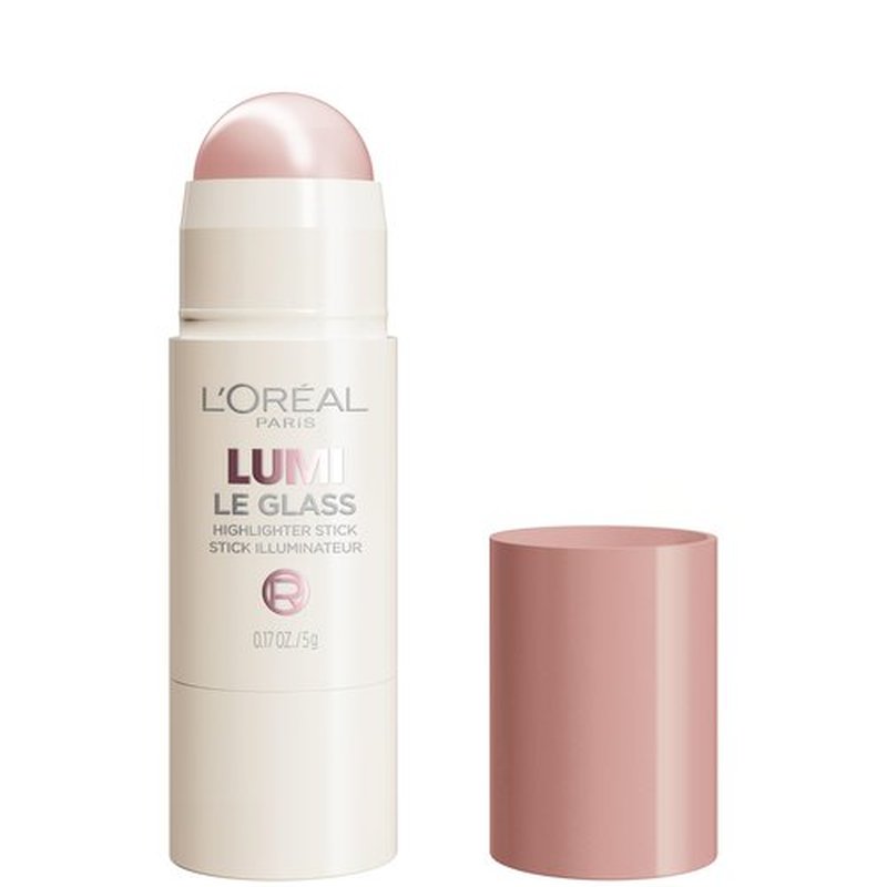 L’Oréal Paris Lumi Le Glass Highlighter Stick, Reflective, Translucent, Glassy Highlighter for Face and Body, 620 Pink Ballet, 0.25 Oz