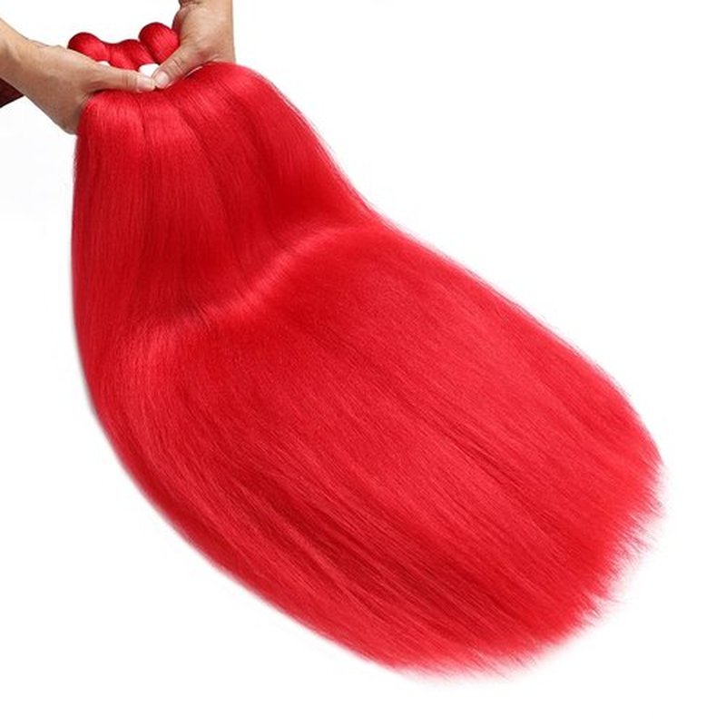 Pre Stretched Braiding Hair Extensions 30 Inch 3 Packs Crochet Twist Braids Hair High Temperature Synthetic Fiber Braid Hair Hot Water Setting（30",Red）