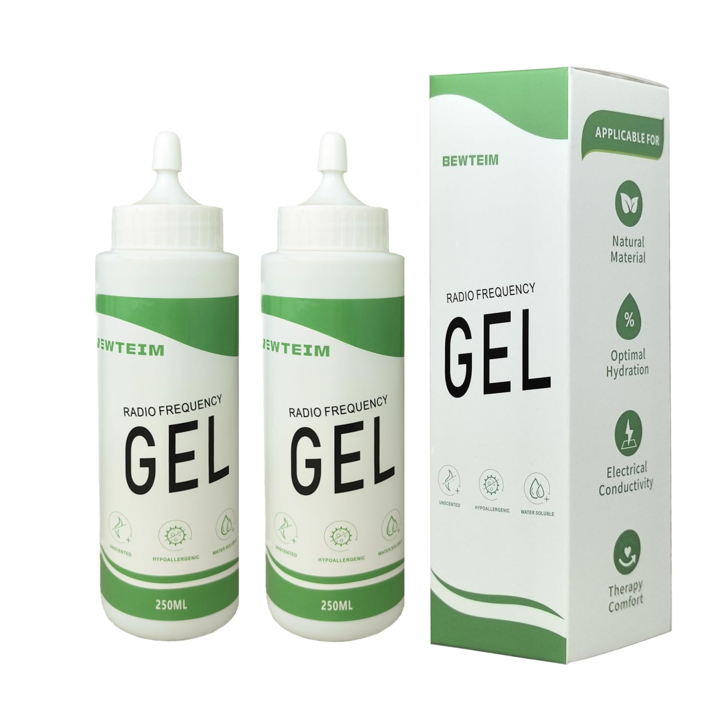 BEWTEIM Hydrating Radio Frequency Gel for Facial Body Skin Care Machine, Microcurrent Conductive Gel for Body Sculpting