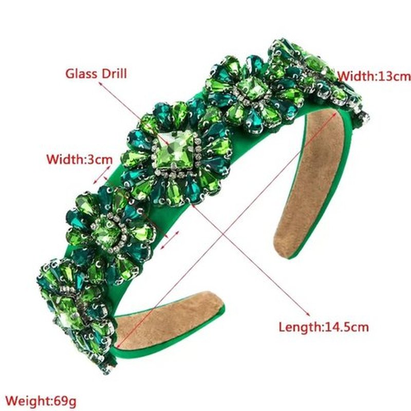 MUQINGWAN Fashion Women's Headband, Women Headband Gorgeous Retro Crystal Rhinestone Girl's Headband, Accessories For Women And Girl (Blue)