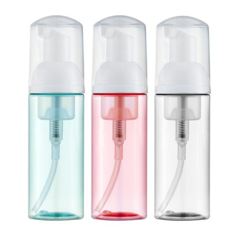 Tekson Soap Foam Bottle (60ml, 2 fl oz), Empty Travel Foaming Lash Shampoo for Cleanser, Dispenser (Clear, Pink, Green)