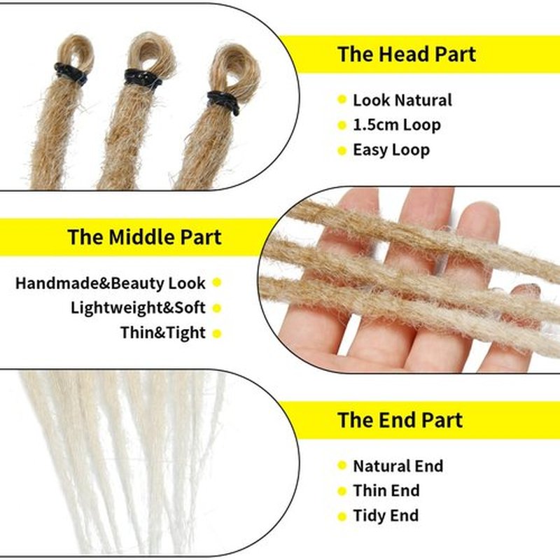 20 Inch Thin 0.6cm Dreadlock Extensions Soft Handmade Synthetic Dreads SE Brown to Blonde Braids Dreads Locs Extension 20 Strands/Pack