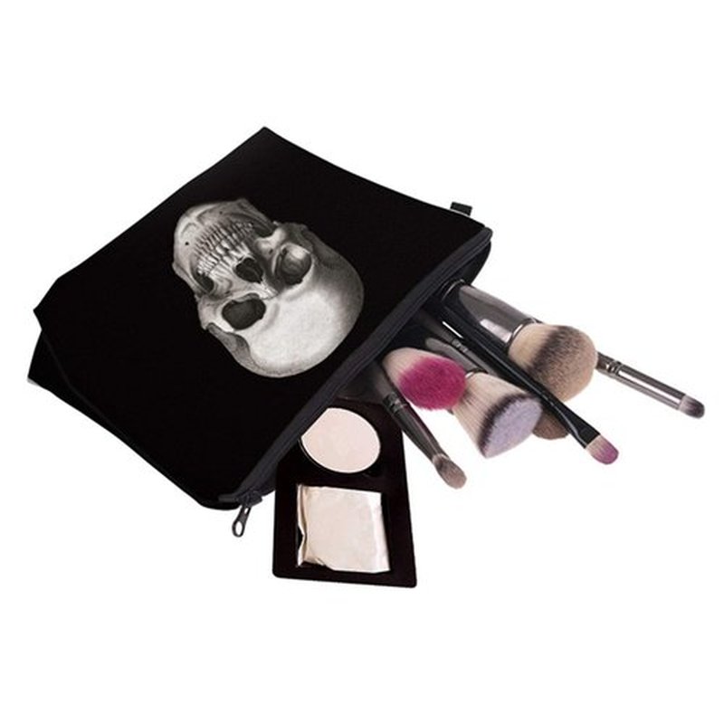 Deanfun Cosmetic Bag for Women, Skull 3D Printed Black Cool Makeup Bags Waterproof Travel Storage Toiletry Bag Accessories Gifts(hzb-42)