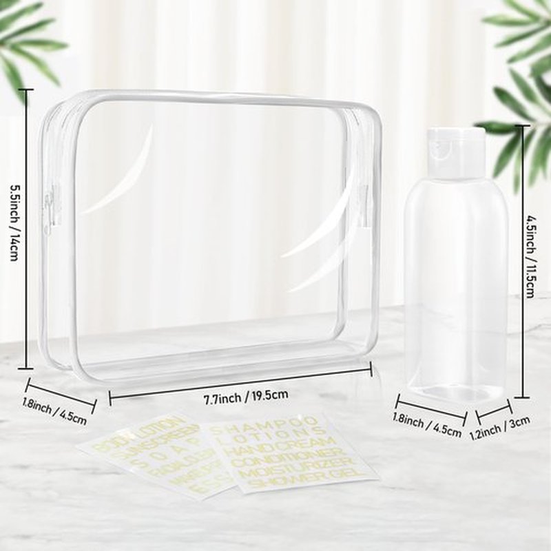 CHEODIN Travel Shampoo Bottles 5 pcs 3.4oz TSA Approved Travel Bottles for Toiletries Travel Size Bottles Leak Proof Empty Lotion Containers with Flip Cap Small Plastic Squeeze Bottlesp-Clear