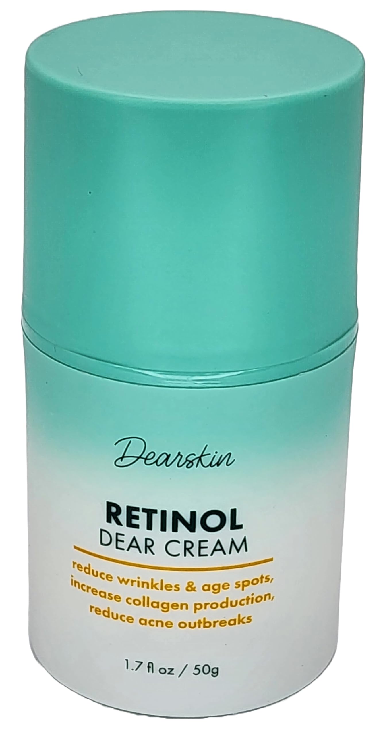 Dearskin Retinol Cream for Face Anti Aging Moisturizer Wrinkle 1.7oz Night and Day with Botanical Hyaluronic Acid, Vitamin E, Jojoba Oil Aloe Vera Vegan - New Pump Bottle!