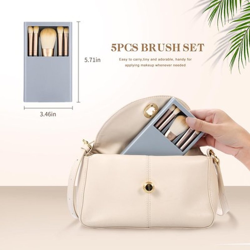 IRYCSSCE Travel Makeup Brush Set, travel make up brushes sets mini eye shadow kits small size eyeshadow case eyes makup brushed makeuo soft brushs basic cosmetic profesional tools (Sky Blue)