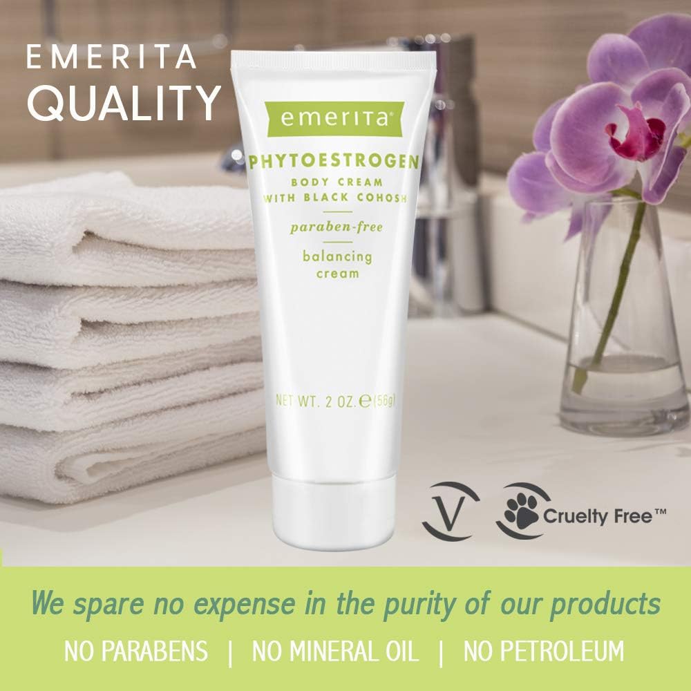 Phytoestrogen Body Cream by Emerita – 2 oz Moisturizer for Hormonal Balance