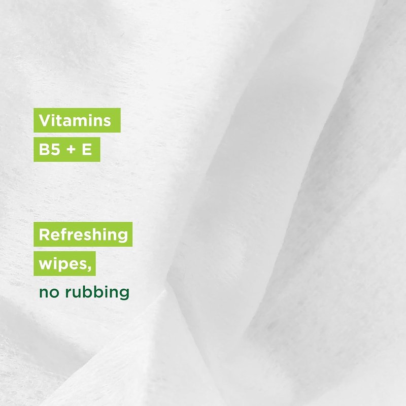 Cleansing Makeup Remover Wipes - Vegan Facial Cleanser with Vitamin B5 & E | Removes Waterproof Makeup - 4 Pack