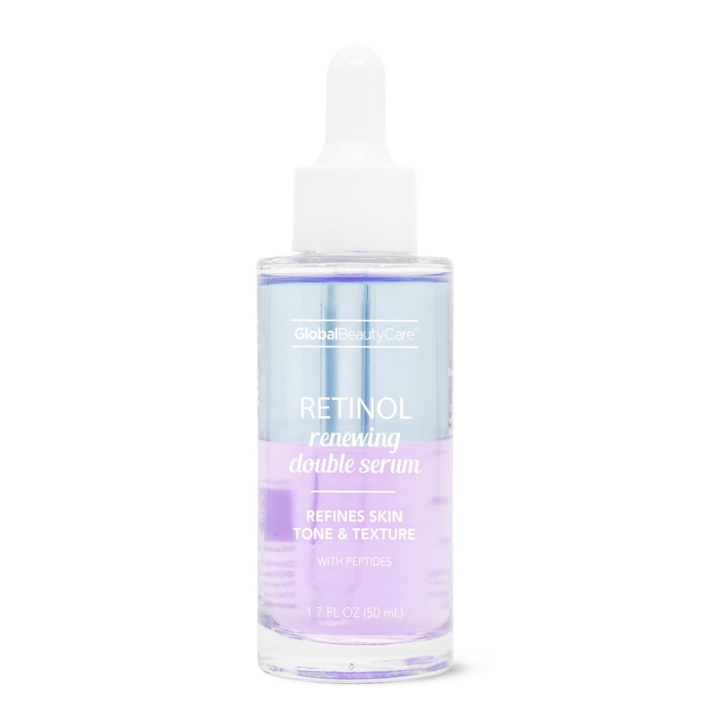 Global Beauty Care Retinol Double Serum – Renewing Facial Serum With Peptides for Fine Lines, Wrinkles, & Uneven Skin Tone, Hydrating Face Care Serum for Radiant Smooth-Looking Skin, 1.7 oz (1 Pack)