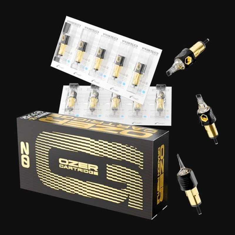 OZER Tattoo Cartridge - #1011RM(0.30mm) 20Pcs Disposable Tattoo Needles with Membrane Safety Cartridges for Tattoo Round Liner