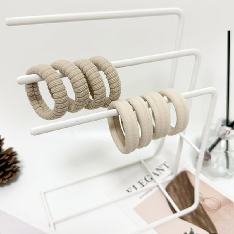 Jseng 8Packs Seamless Hair Ties for Women - No Damage Elastic Ponytail Holders Hair Accessories for Thick Curly Hair - Soft Beige