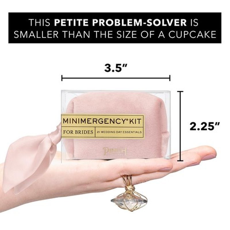 Pinch Provisions Minimergency Kit for Brides, Velvet Blush, Includes 21 Must-Have Emergency Essential Items for Your Big Wedding Day, Compact, Multi-Functional Zipper Pouch, Perfect Survival Kit Gift
