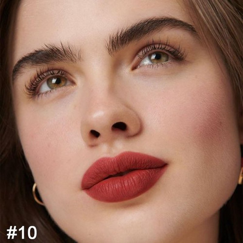 2 in 1 Light Brown Matte Lip Liner & Lipstick Combination, DNM Metallic Dual Ended Lipstick, Lip Liner, Lip Gloss, 24 Hour all Day Long-Lasting Waterproof Lipliners Pen for Women Lip Makeup Gift 10#