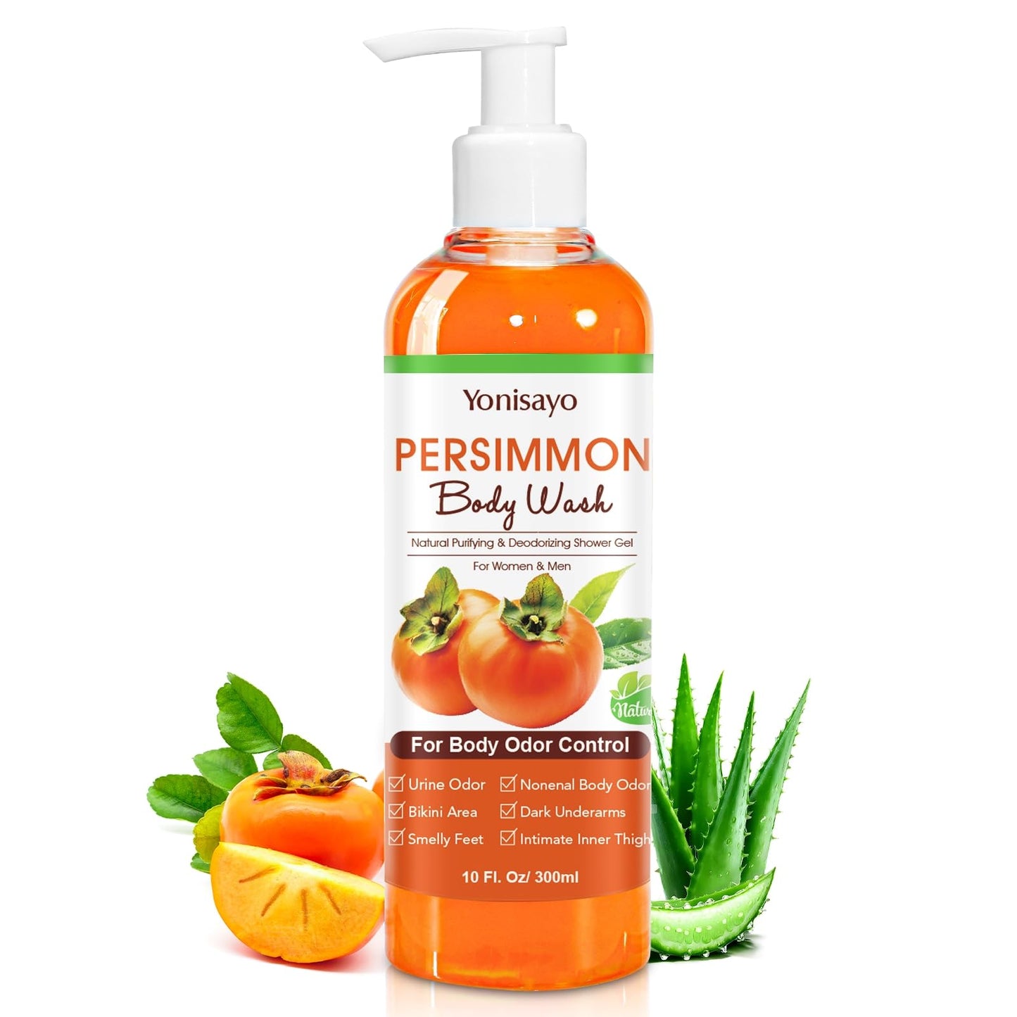 yonisayo Persimmon Body Wash for Old People Smell, Natural Deodorant Bar Soap for Strong Odor Smelly Feet Remove,Deep Cleansing Body Deodorizing with Persimmon Extracts
