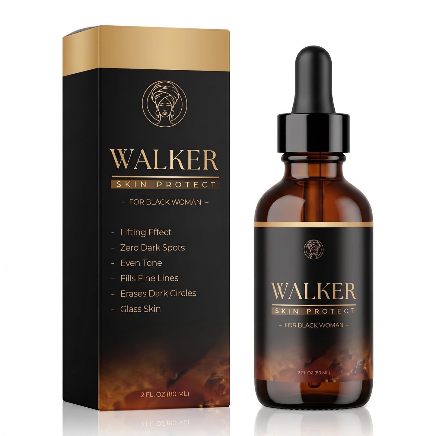 Walker Facial Essence Moisturizer, a lightweight skincare formula containing hyaluronic acid and black castor oil, helps improve skin texture and brighten the complexion of darker skin tones. (1(Pcs))