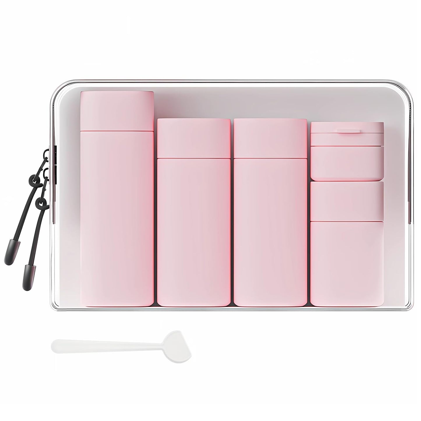 Travel Bottles for Toiletries, 5 Pack Travel Size Containers, TSA Approved Leak Proof Refillable Portable Travel Toiletry Bottles Set with Clear Toiletry Bag for Shampoo Conditioner, Lotion (Pink)