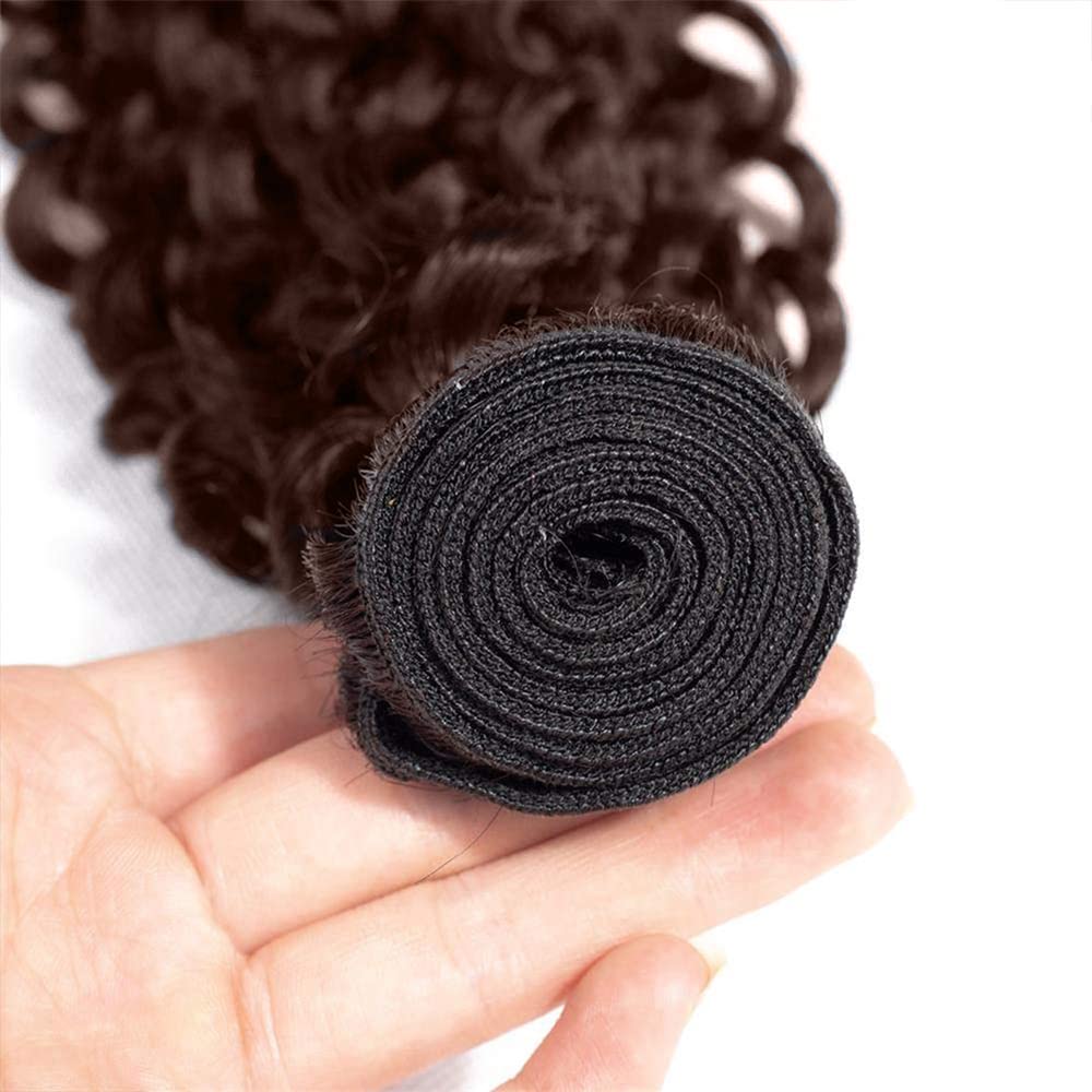 Brown Bundles Color #4 Kinky Curly Human Hair Bundles 24 inch 8A Grade Brazilian Unprocessed Virgin Hair Single Bundle Light Brown Curly Bundles Human Hair Weave for Black Women