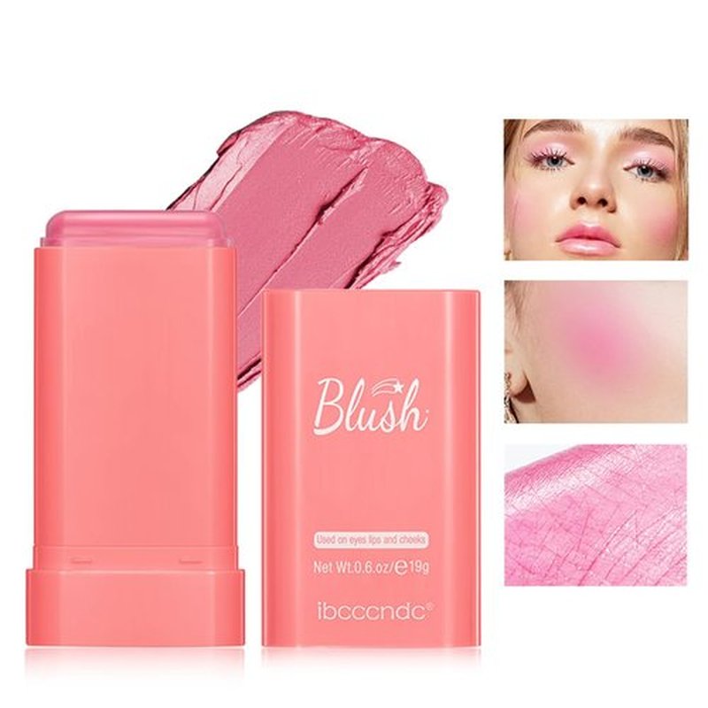 Multi-Purpose Makeup Blush Stick, 3-in-1 Beauty Tinted Solid Blush Stick For Cheeks, Lips And Eyes With Long-Lasting Moisturizing Formula, Waterproof Natural Cream Blush Stick (1#Shy Pink)