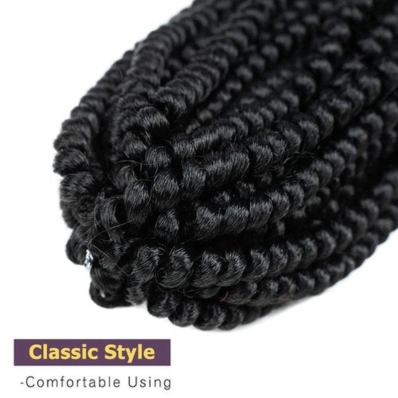 JOEDIR HAIR Spring Twist Crochet Hair 8 Inches 8 Pieces/Pack Black Synthetic Spring Curl for Black Women Brading Hair Extension (Color:1B)