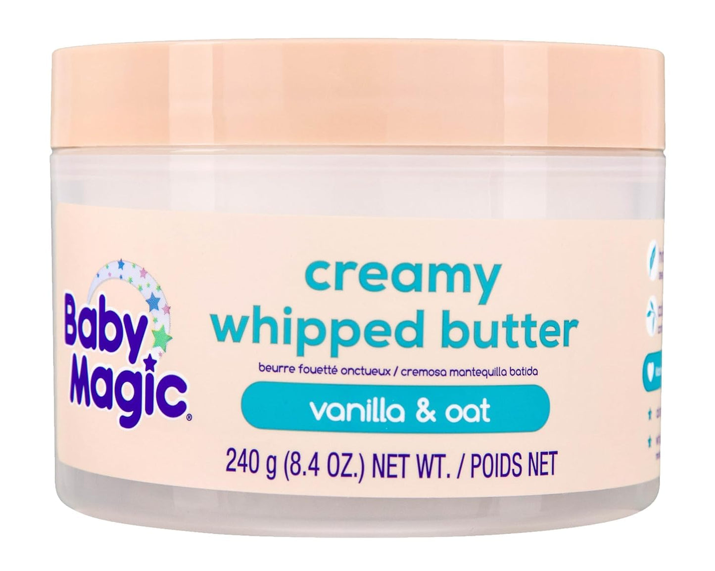 Baby Magic Creamy Whipped Butter, Vanilla & Oat, Helps Keep Skin Feeling Healthy and Baby Soft, Hypoallergenic, 8.4 fl oz.